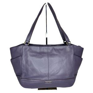 Coach Park Leather Carrie Tote Bag Purse Fig Purple K1320-F23284 Authentic